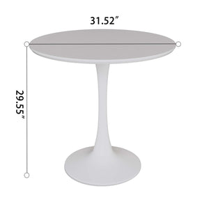 Round Dining Table Set With Tulip Design And 2 Chairs