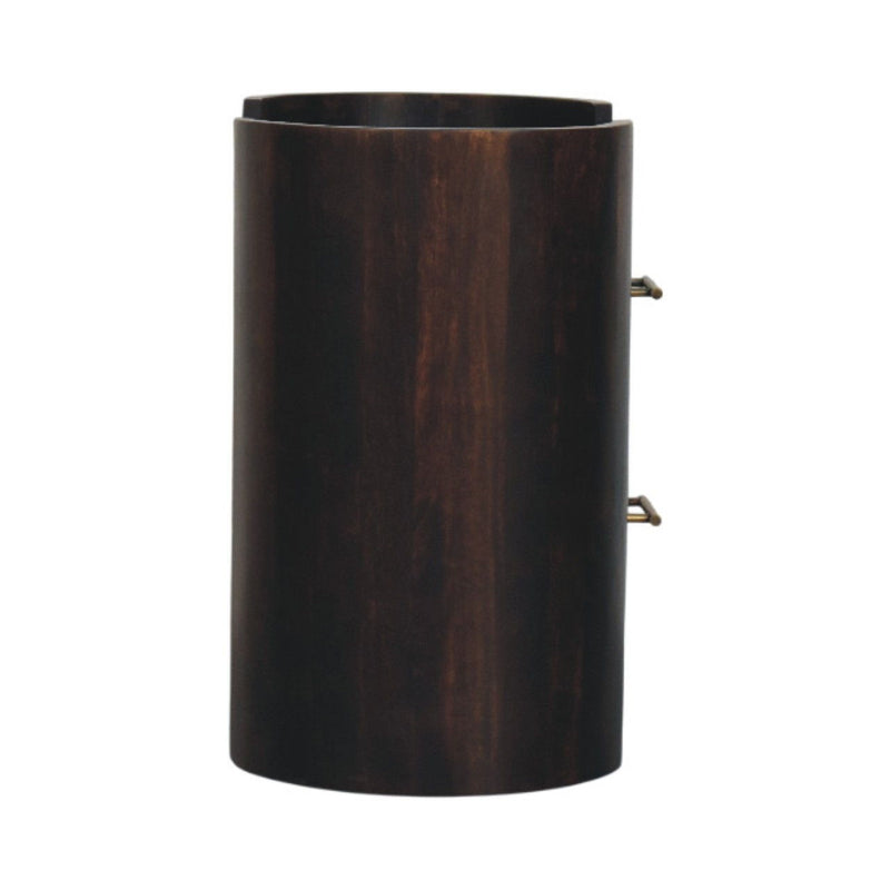 Solid Wood Two Drawer Nightstand - Mocha