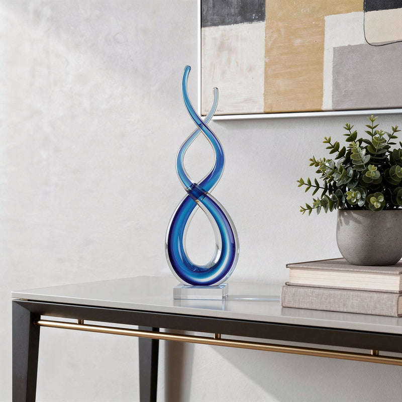 Murano Modern Abstract Tabletop Sculpture (376066) - Clear / Blue