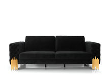 Load image into Gallery viewer, Velvet Sofa &amp; Gold Legs - Black
