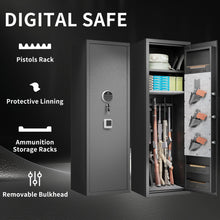 Load image into Gallery viewer, Gun Safes For Home Rifle And Pistols, Fingerprint Electronic Safe With Quick Access, Detachable Partition - Black
