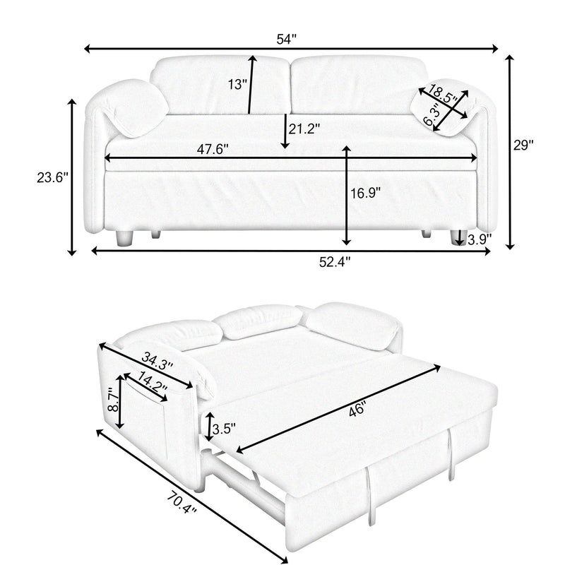 Sofa, Dual Purpose Lounge With Retractable Queen Size Bed