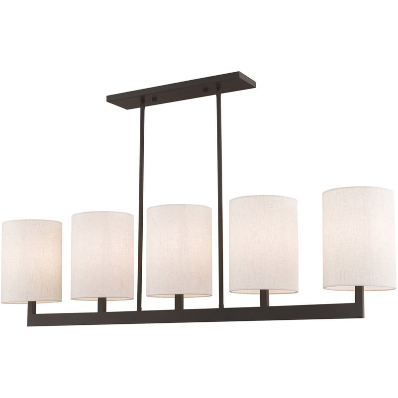 22" 5-Light Dimmable Chandelier With Shades - Bronze