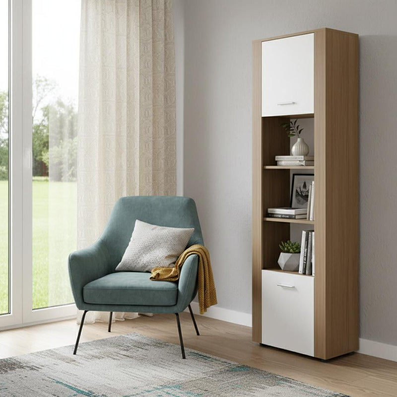 One Tier Bookcase With One Door (724352) - Beige