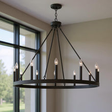 Load image into Gallery viewer, Candle Style Twelve Light Metal Dimmable Chandelier - Bronze
