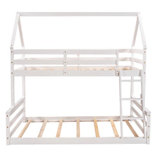 Load image into Gallery viewer, Twin over Full House Bunk Bed with Built-in Ladder,White
