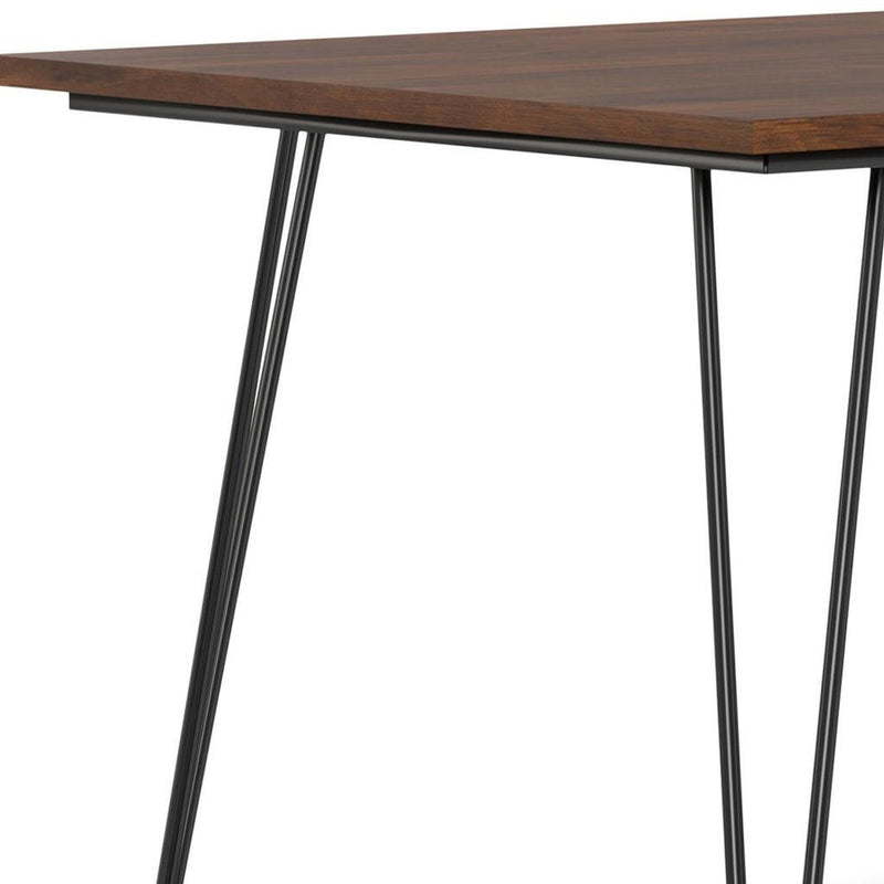 Wood Iron Dining Table - Walnut / Black