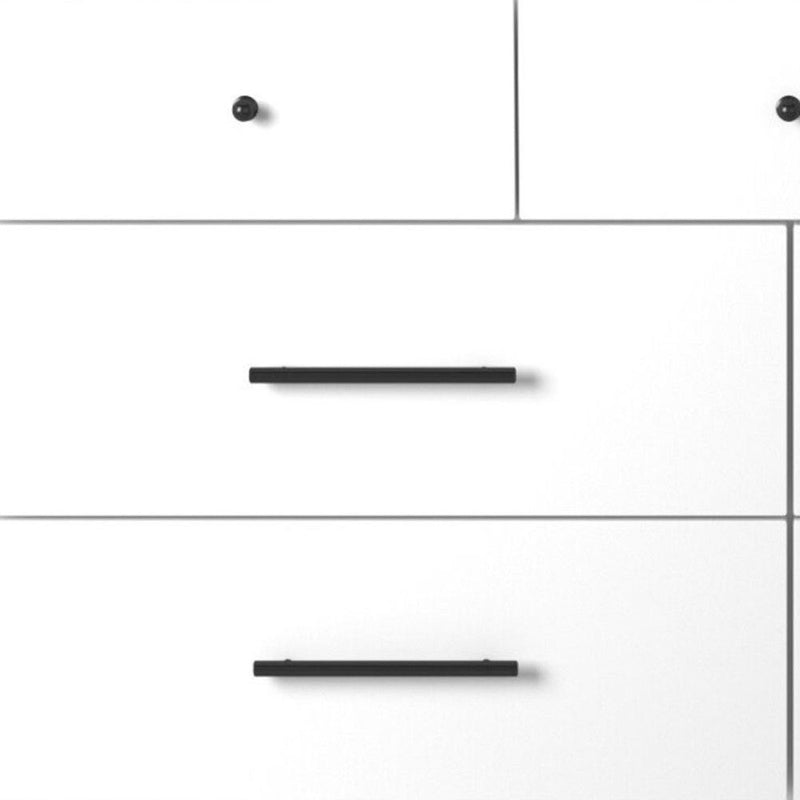 Wood Seven Drawer Double Dresser - White
