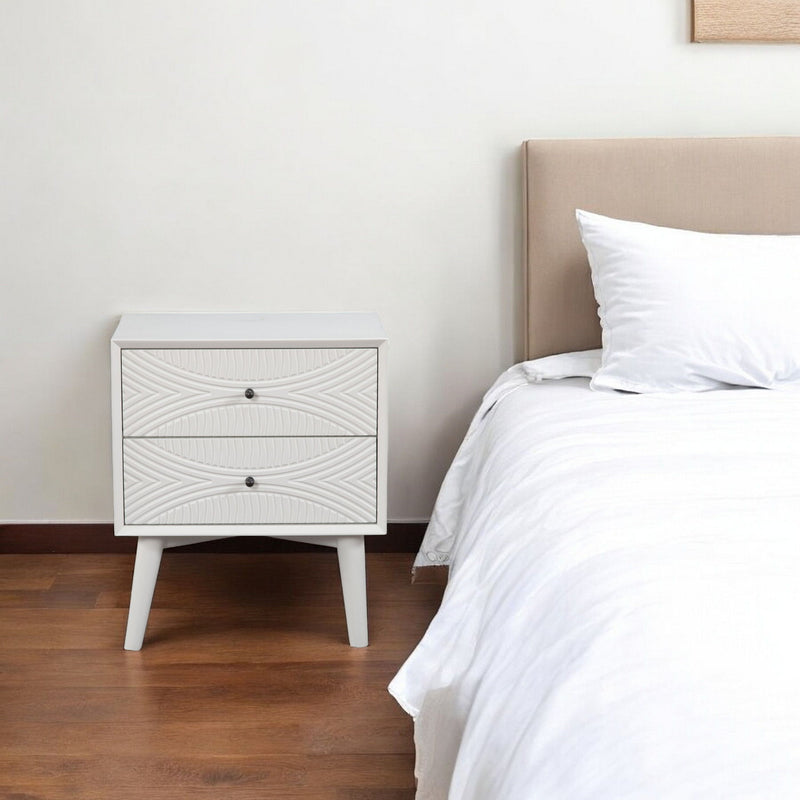 Groovy 1 Drawer Wood Nightstand - White
