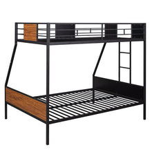 Load image into Gallery viewer, Twin-over-full bunk bed modern style steel frame bunk bed with safety rail, built-in ladder for bedroom, dorm, boys, girls, adults (OLD SKU:LP000090AAD)
