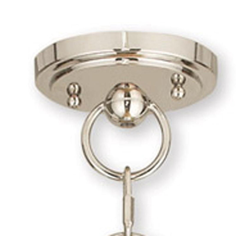 Three Light Metal Dimmable Chandelier With Shades - Nickel / Opal