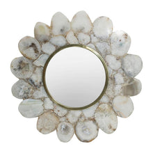 Load image into Gallery viewer, 30" Scalloped Stone Framed Accent Mirror - White / Gold
