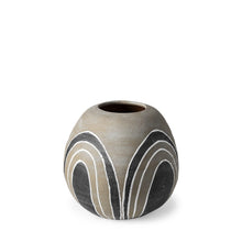 Load image into Gallery viewer, Abstract Cylinder Table Vase (397558) - Brown / White
