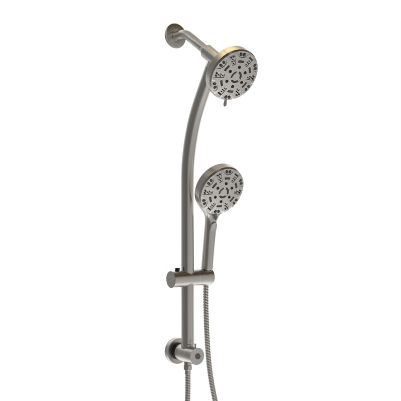 Multi Function Dual Shower Head System With 4.7" Rain Showerhead, 8 Function Hand Shower, Adjustable Slide Bar