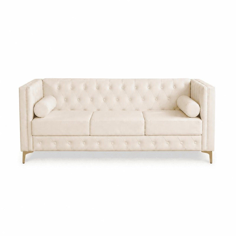 Faux Leather Sofa - White