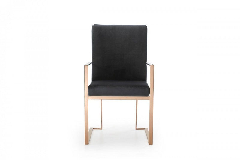 Upholstered Fabric Dining Room Arm Chair - Black
