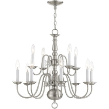 Load image into Gallery viewer, 23" Twelve Light Dimmable Chandelier With Shades - Nickel
