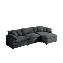 Load image into Gallery viewer, Modern Oversized Modular Cushion Sofa With Ottoman, Low Back, Deep Seating Sofa Set
