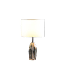 Load image into Gallery viewer, Faceted Crystal Urn Table Lamp With White Drum Shade - Chrome
