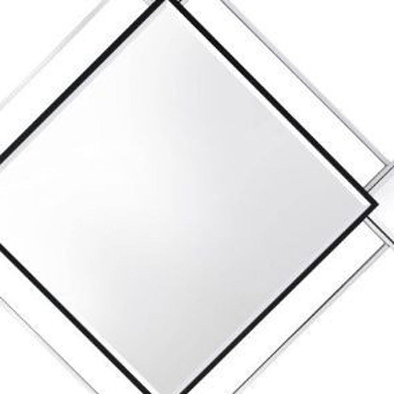 45" Abstract Metal Framed Accent Mirror - Black / Gray