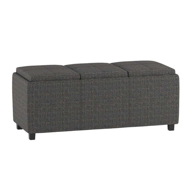 Ebony Upholstery Storage Ottoman - Dark Gray