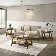 Load image into Gallery viewer, Metz - Mid-Century Modern Wood Shelf 3 Piece Coffee Table Set - Walnut
