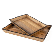 Load image into Gallery viewer, Solid Wood Vanity Dining Room Tray (Set of 2) - Brown
