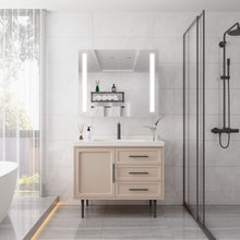 Load image into Gallery viewer, LED Medicine Cabinet With Mirror, Double Door With Defogger, Dimmer, Surface Mount
