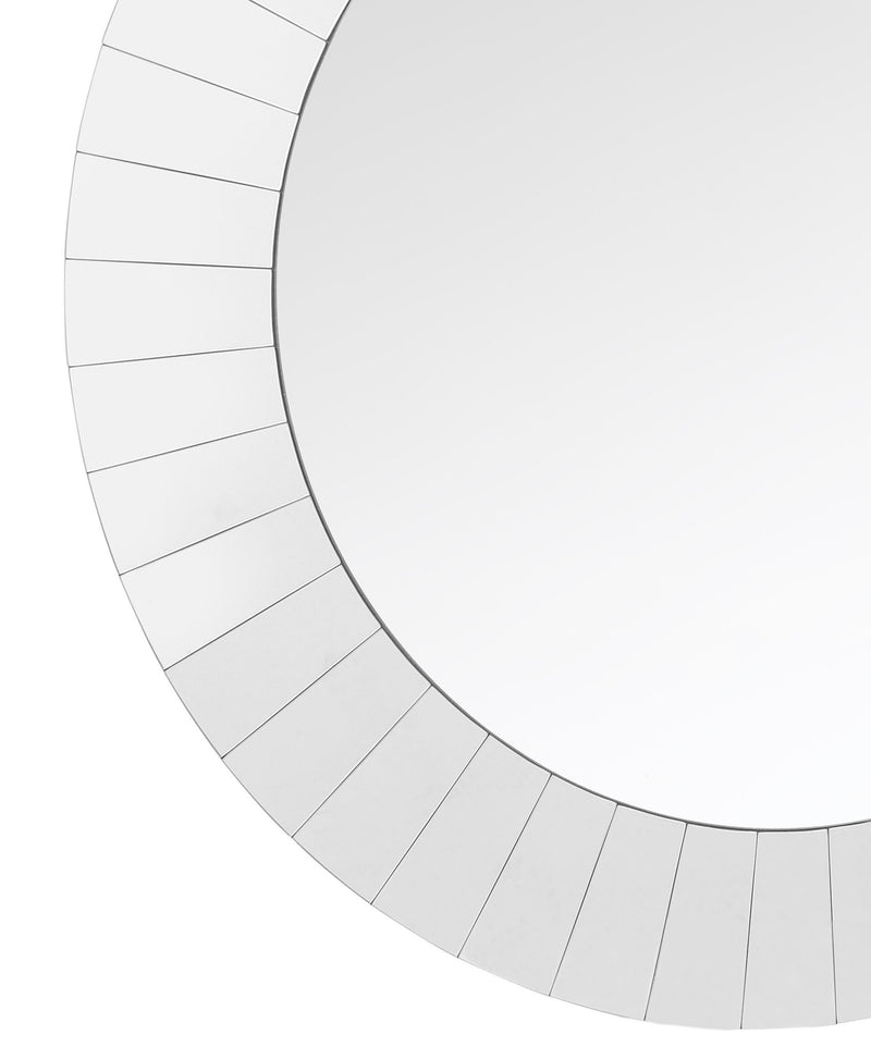 35" Round Glass Framed Accent Mirror - Clear
