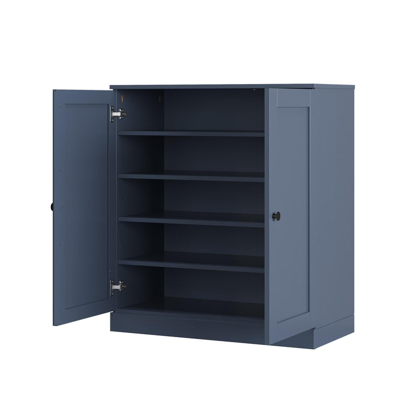 Twenty Pair Solid Woodshoe Storage Cabinet (752355) - French Blue
