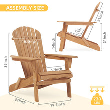 Load image into Gallery viewer, Lounge Patio Chair For Garden Outdoor Wooden Folding Adirondack Chair (Set of 2) Solid Cedar Wood Lounge Patio Chair For Garden
