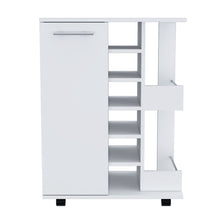 Load image into Gallery viewer, Rolling Dining Room Bar Cart With Wine Storage - White

