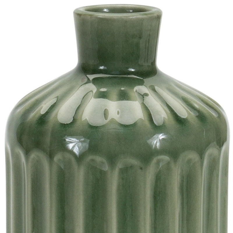 Striped Bud Table Vase - Green