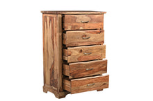 Load image into Gallery viewer, Solid Wood Live Edge Five Drawer Standard Chest - Brown

