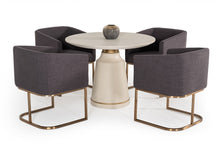 Load image into Gallery viewer, Concrete Pedestal Base Round Top Dining Table - Off White
