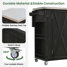 Load image into Gallery viewer, Outdoor Kitchen Island With Stainless Steel Top, Ample Storage Space, Towel And Spice Racks And A Bottle Opener
