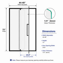 Load image into Gallery viewer, Semi-Frameless Pivot Hinged Shower Door, Reversible Design
