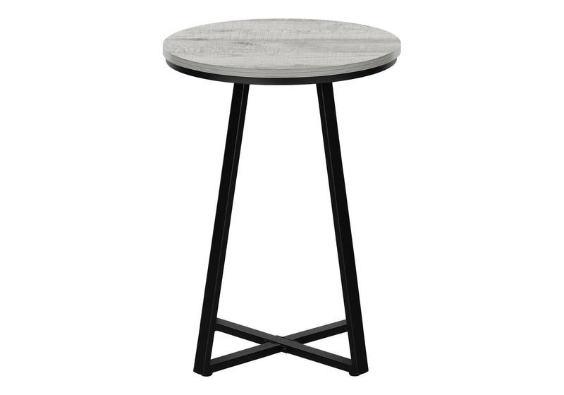 22" Round End Table - Black And Gray