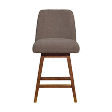 Load image into Gallery viewer, Upholstered And Solid Wood Swivel Counter Height Bar Chair - Taupe And Brown
