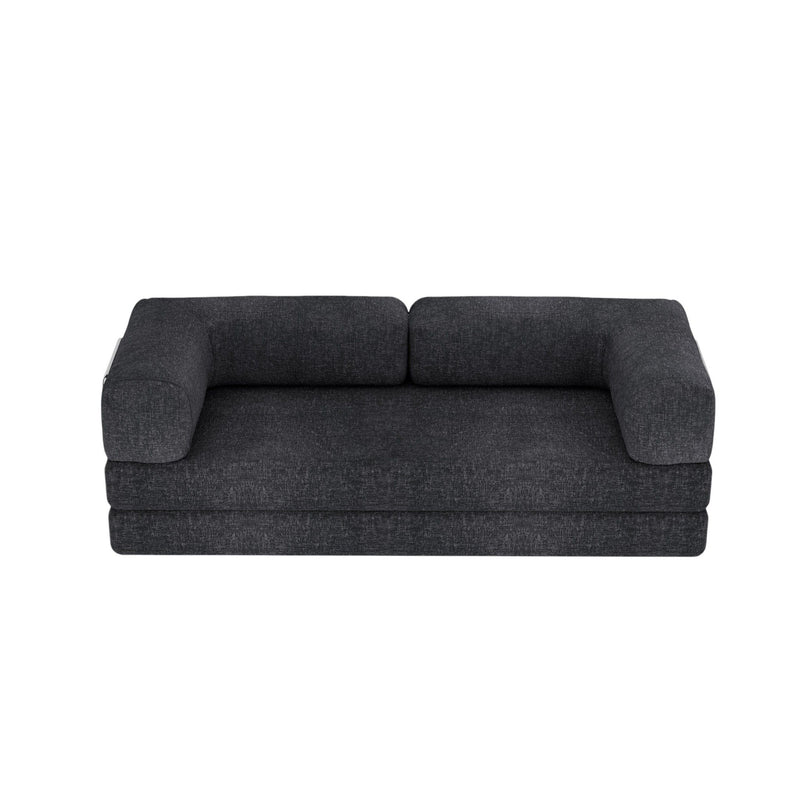 Chenille Convertible Futon Sleeper Sofa - Gray