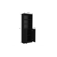 Load image into Gallery viewer, Five Tier Bookcase With Two Doors (737970) - Black
