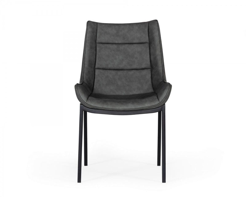 Faux Leather Dining Chairs (Set of 2) (472263) - Gray