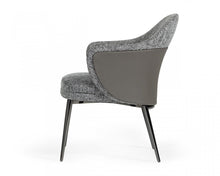 Load image into Gallery viewer, Upholstered Fabric Faux Leather Wing Back Dining Arm Chair - Gray
