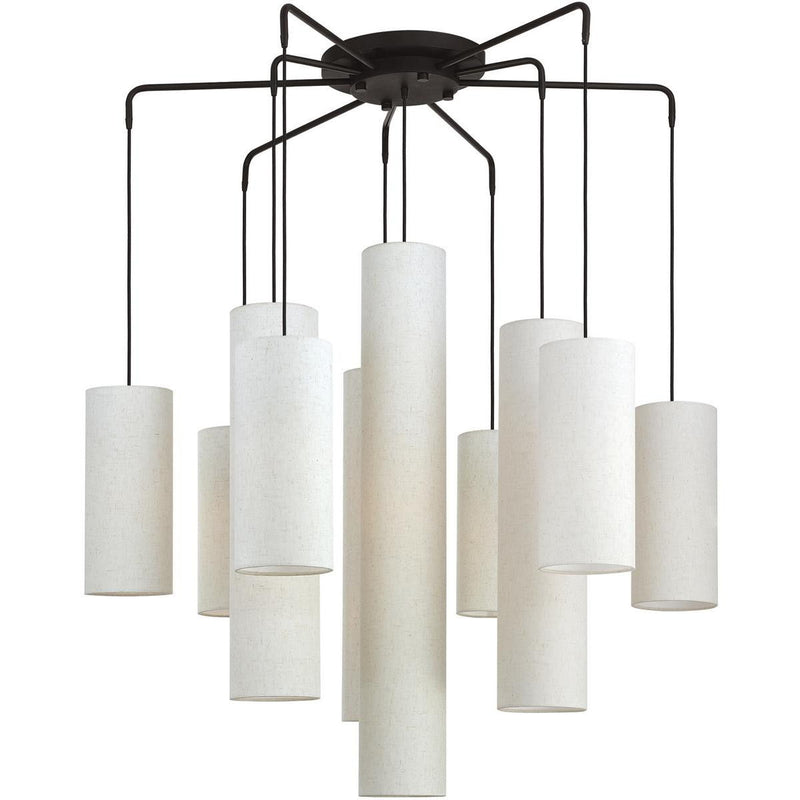 43" Multi Light Dimmable Chandelier With Shades - Bronze