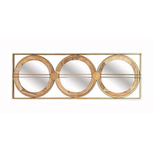 Load image into Gallery viewer, 14" Aluminum And Geometric Framed Accent Mirror - Brown / Gold
