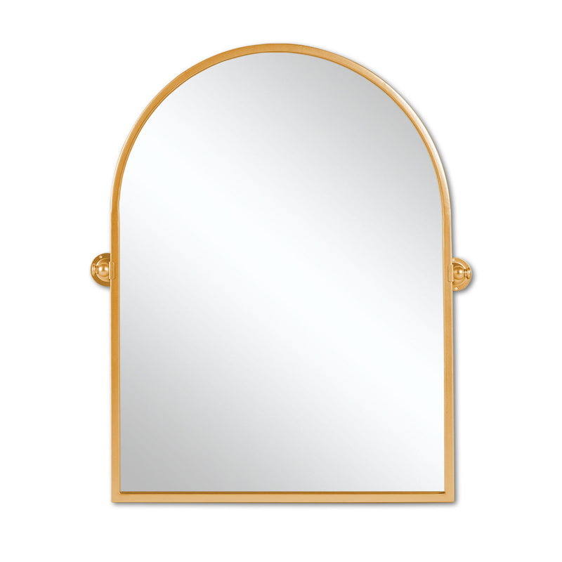 36" Metal Arch Framed Accent Mirror - Gold