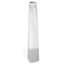 Load image into Gallery viewer, Faux Marble Tapered Floor Vase - White
