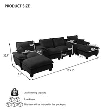 Load image into Gallery viewer, Modular Cloud Couch Sofa With Cup Holders &amp; Storage, USB Port
