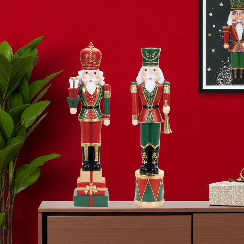Poly Tabletop Sculpture (Set of 2) - Red / Green / Black
