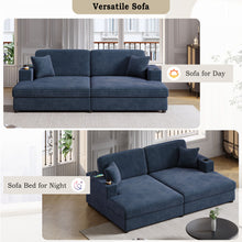 Load image into Gallery viewer, Oversized Loveseat Chaise With 2 USB Ports, 2 Cup Holders And 2 Throw Pillows
